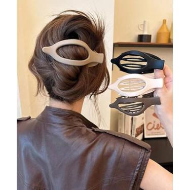 Imagem de 4 peças preto cáqui café cor bege garras de cabelo mulheres elegante temperamento leve grampos de cabelo moda minimalista uso diário acessórios de cabelo presente para aniversário, dia das mães, dia
