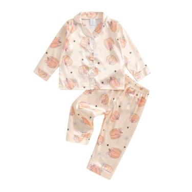 Imagem de Pijamas Fsadfeas Kids Girls, manga curta e longa, roupa de dormir de c