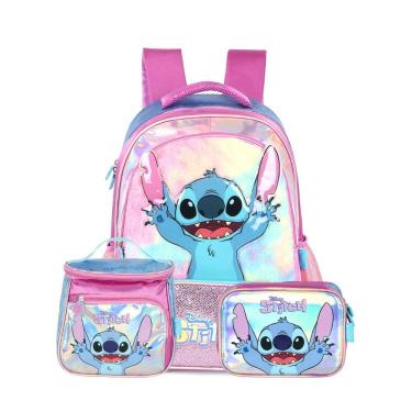 Imagem de Mochila de Costas Lancheira Estojo Box Stitch Holográfico