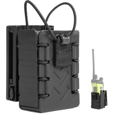 Imagem de WGLILO Estojo compacto para rádio Walkie-talkie de polímero, clipe de cinto de duas maneiras, bolsa de rádio, bainha de interfone, cinto
