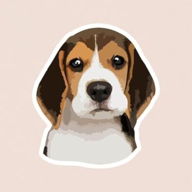Imagem de Adesivos de Animais para Quarto e Cadernos Decorativos Fofo Beagle Design Vetorial 30x30cm