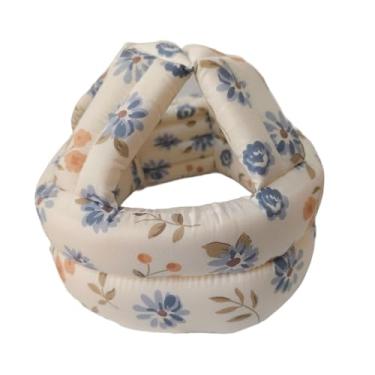 Imagem de oshhni Chapéu de proteção contra quedas para idosos, macio e respirável, ideal para uso diário em parques, jardinagem e caminhadas, Flor-azul