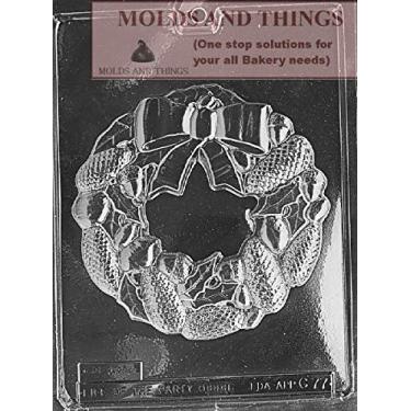 Imagem de Guirlanda com furo molde de chocolate – Guirlanda de Natal molde de plástico para chocolates de Natal, doces, sabonete, bolo, pastelaria – grau alimentício e livre de BPA