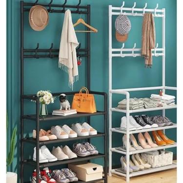 Imagem de Sapateira Arara Cabideiro 4/5 Andar Organizadora Suporte Multiuso Tenis Roupa Quarto Armários Grande(Aleatorio,5 Andares(ORG030))