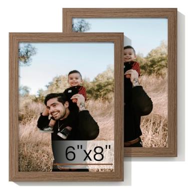 Imagem de Heimlove Conjunto de 2 porta-retratos 15 x 20 cm, porta-retratos de 15 x 20 cm, porta-retratos de nogueira 15 x 20 cm, colagem de parede ou exibição de mesa para documento de certificado