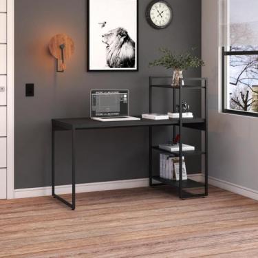 Imagem de Mesa c/Estante Alta 135X64X115cm C/03 Prateleiras - Compace Decor, Pre