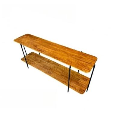 Imagem de Rack para TV 55 polegadas Móvel para Sala de Estar Estilo Industrial Ferro e Madeira, Design Moderno Minimalista e Elegante(95CM)