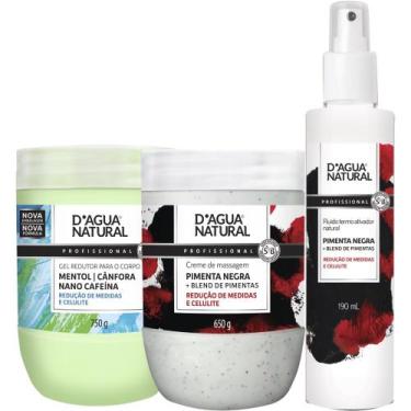 Imagem de Kit Pimenta Negra 650g Fluido Termoativo 190ml Gel Redutor - D'agua Na