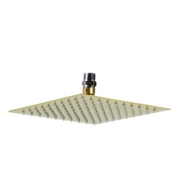 Imagem de Ducha Inox Slim Dourado Golden 20x20 Com Niple Suporte De Teto - AMG M