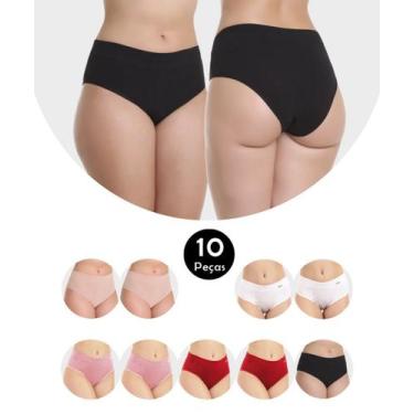 Imagem de Kit 10 Calcinha IMI Lingerie Pós Parto Algodão Gestante Maternidade Có