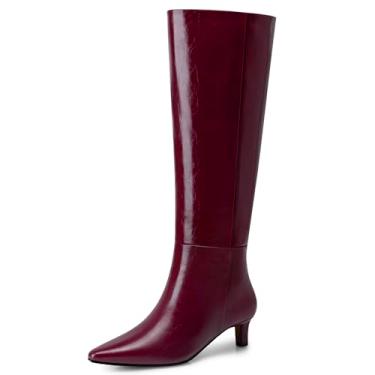 Imagem de CELLENZ Botas femininas de cano alto: Bota de salto gatinho de 1,96 polegadas com bico fino - Botas de cano alto de panturrilha larga para mulheres, 2025 Sexy Fashion Fashion Heel Boot para trabalho