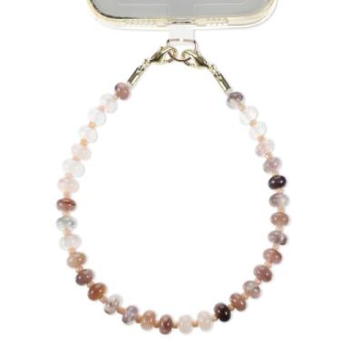 Imagem de ElevateTech Berloque de telefone com contas de pedra natural, cordão feito à mão com contas de pedras preciosas, alça de pulso com aba de amarração, celular, câmera, telefones, corrente, chaveiro para