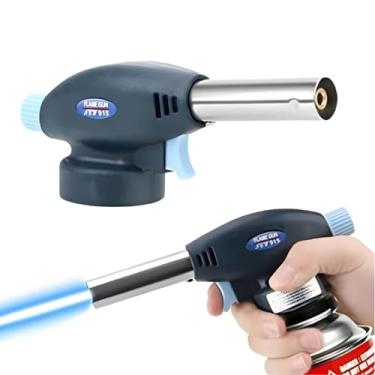 Imagem de Maçarico Culinário Portátil com Acendimento Automático – Chama Ajustável até 1300°C, Compacto, Seguro e Recarregável com Gás Butano, Ideal para Flambar, Gratinar e Caramelizar