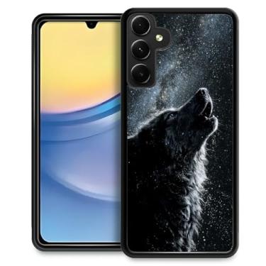 Imagem de CARLOCA Capa compatível com Samsung Galaxy A15 para meninas e meninos, capa rígida, proteção à prova de choque, TPU antiderrapante, para Samsung Galaxy A15, estampa moderna, lobo majestoso, uivando