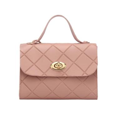 Imagem de Bolsa transversal pequena, bolsa com fecho e alça para carteira feminina, rosa, Mini, Fresca e doce