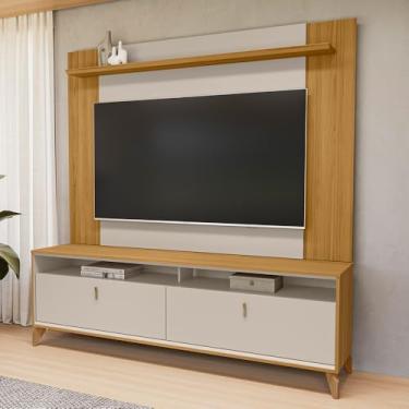 Imagem de Conjunto Painel Extensível e Rack 180cm Tremonti/Duarte TV atÃ:copyright: 55 Tauari/Off White G77 - Gran Belo