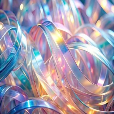 Imagem de Quadro Decorativo Abstrato em Vidro com Brilho para Sala Quarto e Escritório 50x50cm