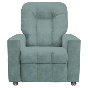 Imagem de Poltrona Do Papai Reclinável Romeo F05 Veludo Azul Claro