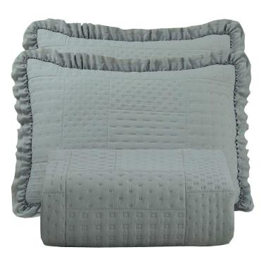 Imagem de Cobre Leito Queen Percal 300 Fios Malvinni 3 Peças - Grafite