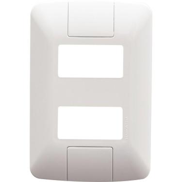 Imagem de Placa 2 Postos Afastados 4x2 Tramontina Aria Branca Construtora Tramontina