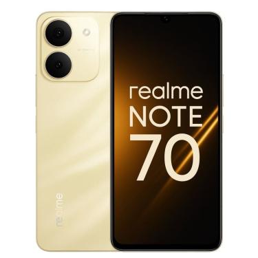 Imagem de Smartphone realme Note 70 256GB 8GB RAM Tela 6.74 Câmera 50MP Bateria 6300mAh Android Dual SIM Dourado