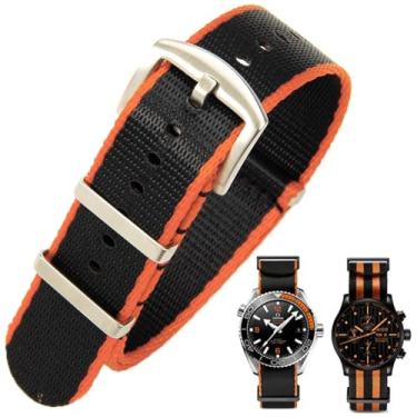 Imagem de Aoeiwv Pulseira de relógio de nylon balístico militar de 20 mm, 22 mm, com fivela pesada, macia, durável, impermeável, pulseira de reposição de nylon premium para homens e mulheres