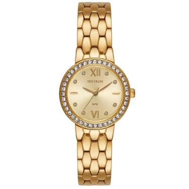 Imagem de Relógio Seculus Feminino Ref: 23747lpsvds1 Clássico Dourado