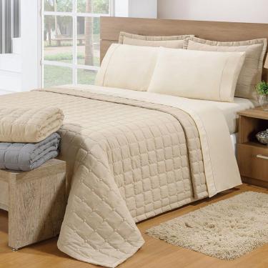 Imagem de Cobre Leito Queen Soft 3 Peças Bege