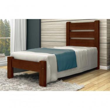 Imagem de Cama de Solteiro Berlim de Madeira Angelim Castanho