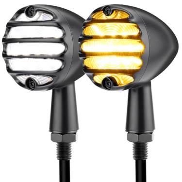 Imagem de Eagwinger Sinais de seta LED para motocicleta com luz de freio traseira ajuste universal (preto-frontal)