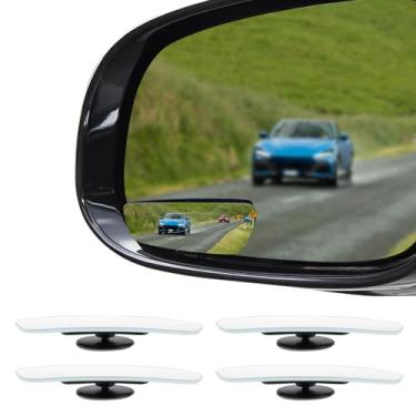 Imagem de Lyxheth 4 peças de espelho de carro convexo de ponto cego, espelho cego lateral, espelhos retrovisores com haste ajustável de grande angular, espelhos de ponto cego de carro universais, acessórios