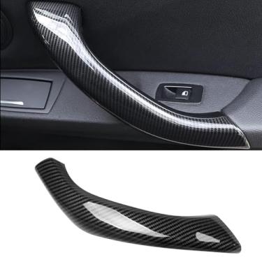 Imagem de Jaronx Maçaneta de ferragem, capa de maçaneta de porta padrão de fibra de carbono para BMW X1/X2, substituição para maçaneta do lado direito, material ABS, compatível com F48 2016-2019, F39 2018-2019