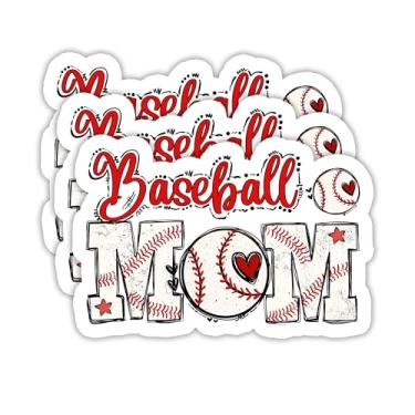 Imagem de (3 peças) Adesivo de mãe de beisebol, adesivos esportivos - Decalque de vinil à prova d'água para laptop, garrafa de água, copo, álbum de recortes, capacete, presente para mãe, mãe, dia das mães