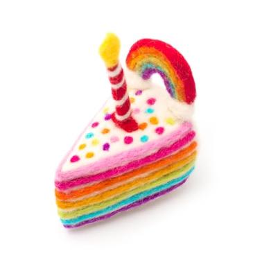 Imagem de Glaciart One Brinquedo de bolo de aniversário de gato de lã – Design de erva de gato de pelúcia feito à mão, brincadeira interativa para gatos internos, para gatinhos e amantes de gatos