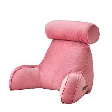 Imagem de Almofada de descanso para assento de cama, leitura de suporte para as costas, travesseiro de encosto com apoio de braço, almofada com rolo de pescoço destacável, com suporte para as costas, grande