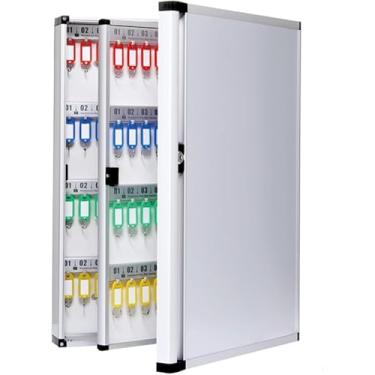 Imagem de ZDJZMGZ Suporte de parede para caixa de chave, armário de chaves, organizador de chaves montável na parede com etiquetas marcáveis, cofre de chave de segurança, porta-chaves para hotéis, escola (212)