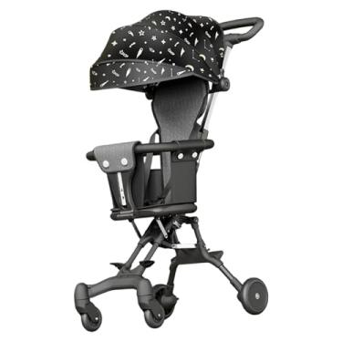 Imagem de Luwecf Carrinho Dobrável Bidirecional com Alça Ajustável, Portátil E Sem Necessidade de Montagem para Facilitar O Transporte, com Toldo, Padrão de céu estrelado