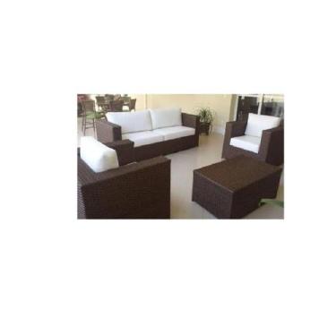 Imagem de Jogo De Sofá Fibra 2 Poltronas E Mesinha Area Interna Extern - Sarah M