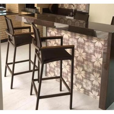 Imagem de Banqueta Alta Com Encosto Para Cozinha Bar Barzinho Bancada - Sarah Mó