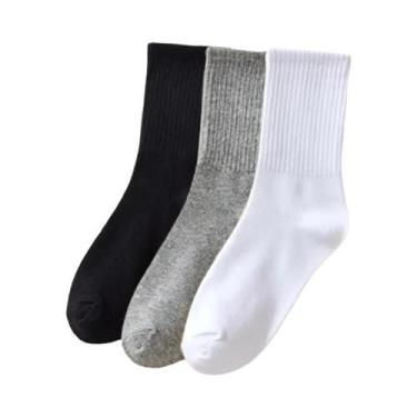 Imagem de Meias Femininas De Cano Médio 3-10 Pares Respiráveis Confortáveis Abso
