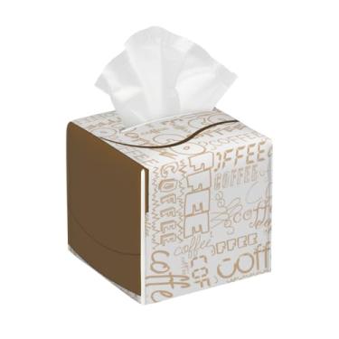 Imagem de Capa quadrada de couro para caixa de lenços à prova d'água, organizador de papel facial retrô com cinto inferior, estojo de lenços para mesa, banheiro, escritório, mesa, carro, decorativo