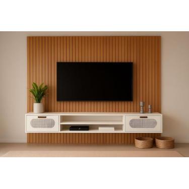 Imagem de Rack e Painel Santorini MDF Premium Aconchegante Alto Padrão - Jasper 