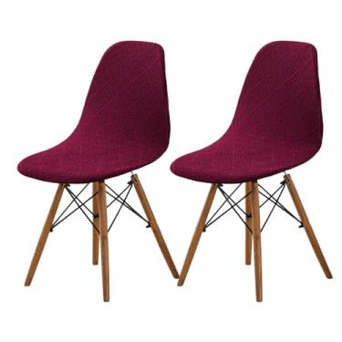 Imagem de HAOYONG Capas de cadeira de jantar modernas de meados do século, capa de cadeira estampada sem braços, capas elásticas para cozinha, escritório, sala de jantar e sala de estar (conjunto de 2)