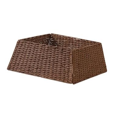 Imagem de Fenteer Saia para árvore de Natal, decoração de feriado, anel de árvore de Natal, capa inferior para casa, hotel, shopping, decoração de Natal, Marrom Escuro