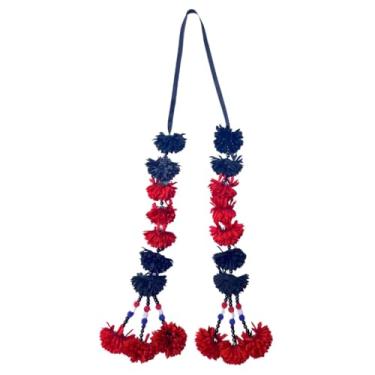 Imagem de Phuang Malai Tradicional, Guirlanda de Flores para Muay Thai, Multicolorido, Proteção Espiritual, Acessório para Cerimônias e Competições (Preto/Vermelho)