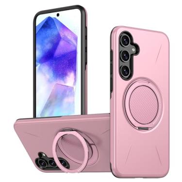 Imagem de Capa com suporte magnético para Samsung Galaxy A56 A36 A26 A16 A06 A17 A07 A55 A35 A25 A05 S, capa protetora resistente a impactos (para Galaxy A56 5G/rosa)