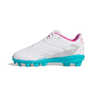 Imagem de adidas Tênis infantil unissex Adizero Instinct 2.0 Molded Gwen, Branco/rosa choque, 13 Little Kid