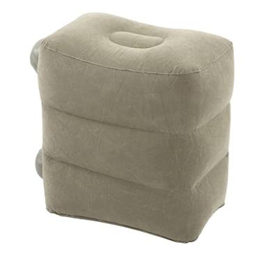 Imagem de Travesseiro de Descanso para Os Pés para Viagem, Descanso para Os Pés Inflável Compacto Lavável Em PVC Macio para Veículos para Casa (Cinza escuro)