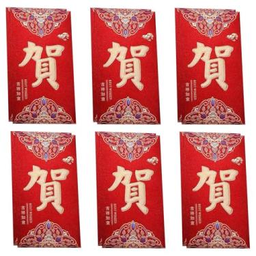 Imagem de Envelopes vermelhos de ano novo chinês, dinheiro da sorte, elementos de design de padrão exclusivo, significado da bênção escrita (06)