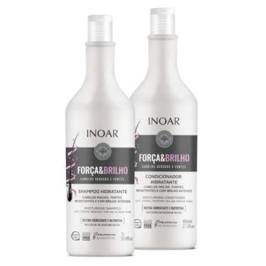 Imagem de Kit Inoar Força & Brilho Shampoo Hidratante 1000ml e Condicionador Hid